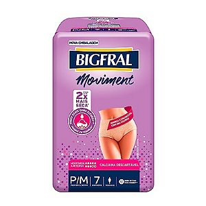 Calcinha Descartável Feminina Bigfral Moviment P/M 7 Unidades