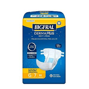 Fralda Geriátrica Bigfral Derma Plus Noturna G 7 Unidades