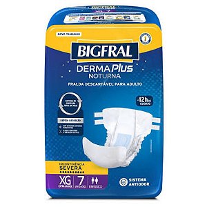 Fralda Geriátrica Bigfral Derma Plus Noturna XG 7 Unidades