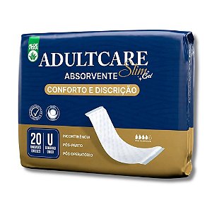 Absorvente Geriátrico Unissex Adultcare Slim Gel 20 Unidades