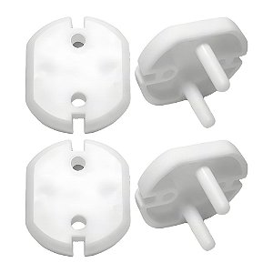 Protetor de Tomada Infantil Kit 4 Unidades Segurança para Bebê Branco