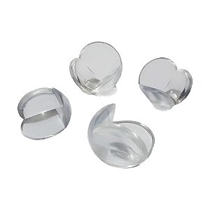 Protetor de Canto em Silicone Redondo Transparente Kit 4 Unidades