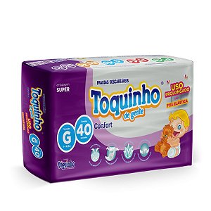 Fralda Infantil Toquinho de Gente Confort G 40 Unidades