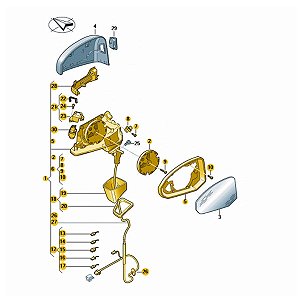 83B857410H9B9 BASE ESPELHO RETROVISOR DIREITO AUDI Q3 2018 >>