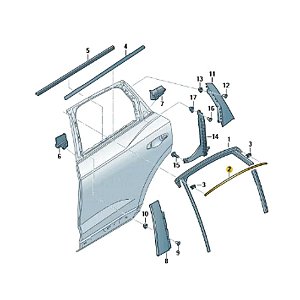 Friso Janela Tras. L. Esquerdo AUDI Q3 2019>> 83A839643CT94