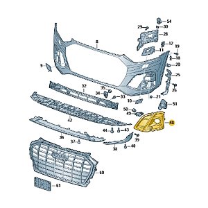 GRADE VENTILACAO LD AUDI Q5 17>>> 80A807680AGCOX
