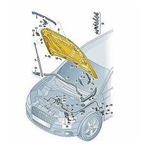 CAPO DO MOTOR AUDI Q3 2012 2017 ALUMINIO 8U0823029B