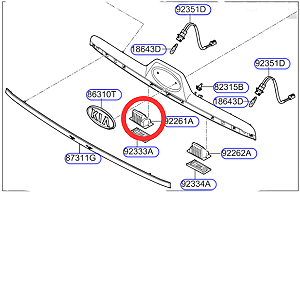 925111F110 LANTERNA PLACA KIA SPORTAGE 2008 ESQ