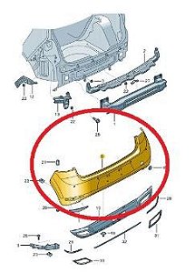 PARACHOQUE TRASEIRO GOLF 7 2013 5GB807417GRU
