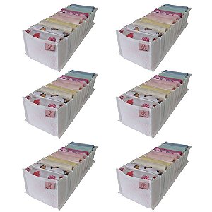KIT 6 Colmeias para body baby e cueca box adulto em TNT Branca - P (10 nichos)
