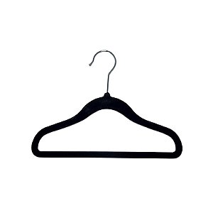Cabide de Veludo Infantil Preto - KIT com 10 unidades