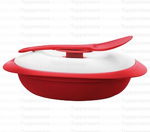 Tupperware Cristal Pop 1,5 Litros Redonda Vermelha - Mãe, Casei e Agora?- Tupperware!