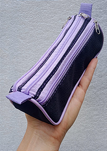 ESTOJO ESCOLAR PRETO E LILÁS- AMAMOS A VIDA REAL