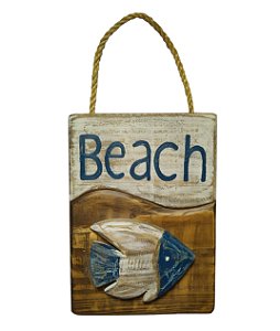 Placa Decorativa Beach com Peixe