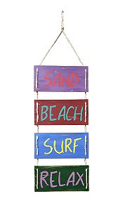 Placa Decorativa Sand Beach Surf Relax