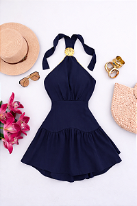 Vestido curto fivela