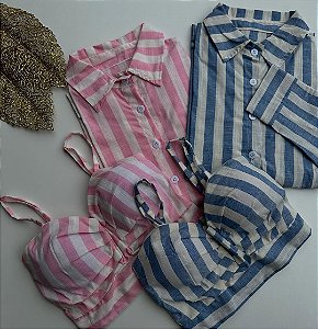 Conjunto cropped e camisa Mia