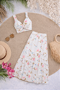Conjunto cropped e saia Naomi