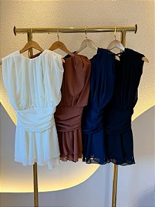 Vestido Macaquinho Chiffon Mia