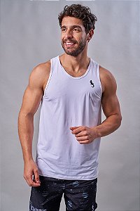 Regata Esportiva Masculina Dry Fit com Proteção UV+ Branco - Kupaa