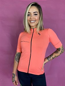 Camisa De Ciclismo Feminino Premium Salmao