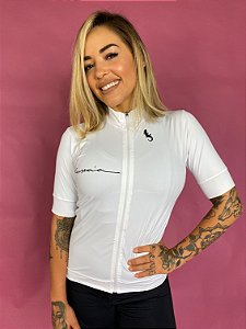 Camisa De Ciclismo Feminino Premium White