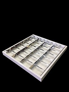 Luminaria Comercial Calha Sobrepor 4x9w 630mm Tubular T8 6 Aletas