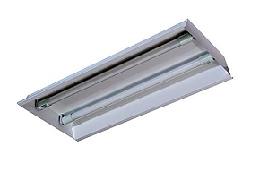 Luminária Comercial Embutir 2x9w 305 X 625mm Tubular T8 - Branca (Aberta) - Para Forro Modular