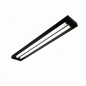Luminária Comercial Calha Sobrepor Slim 2x18w 1250mm T8 PRETA (Sem Aletas)