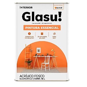 Glasu acrílico fosco pintura essencial branco 18L