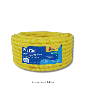 Eletroduto Corrugado 25 mm 50 m Amarelo Plastilit