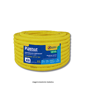 Mangueira corrugada. 20mmx10m amarela Plastilit