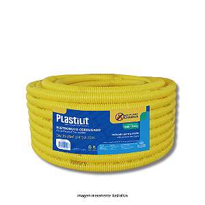 Eletroduto Corrugado Normatizado 25 mm (¾") 10 m Amarelo Plastilit