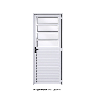 Porta Alumínio Basculante 2,10x0,80 m Branca Direita Reli