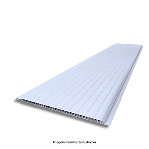 Forro PVC 6 mm 20 cm Branco Frisado 6 m Allas