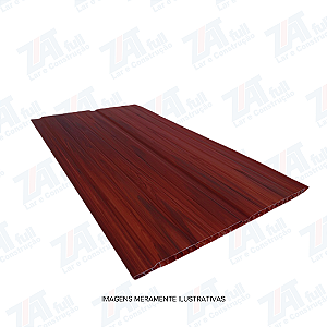 Forro PVC 6mmx200mm Mogno Liso Junta Seca Allas