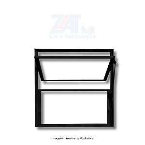 Janela Alumínio Basculante 40x60 cm 2 Folhas Preta Reli