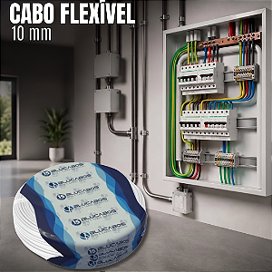 Cabo Flexível 10 mm 100 m Branco Blucabos
