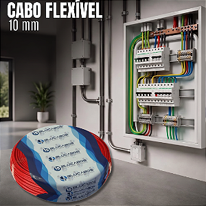 Cabo Flexível 10 mm 100 m Vermelho Blucabos