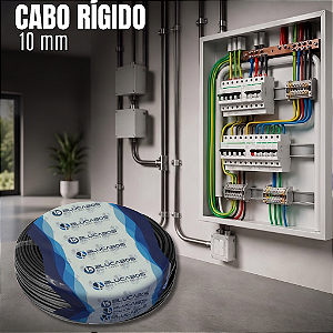 Cabo Rígido 10 mm 100 m Preto Blucabos