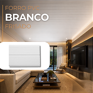 Forro PVC 6 mm 20 cm Branco Frisado 6 m Fortplast
