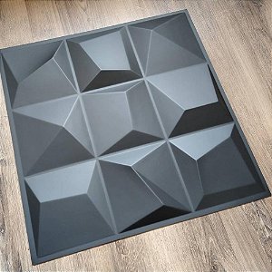 Revestimento 3D Decorativo Vértice Preto 0,50 x 0,50 (m)