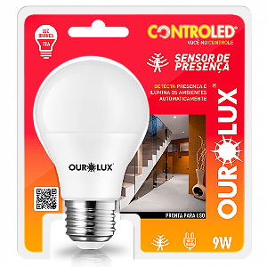 Lâmpada LED 9W 6500K Com Sensor de Presença Ourolux
