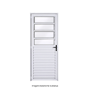 Porta Alumínio Basculante 2,10x0,80 m Branca Esquerda Reli