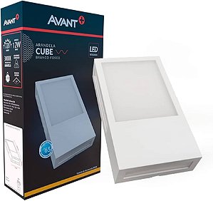 Arandela Led Cube Branco Fosco 12W IP65 3K Biv. AVANT