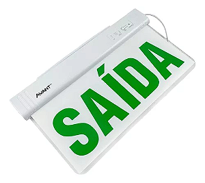 Placa de Emergência SAÍDA 1w VD 1 Lado 356x200mm BR  AVANT