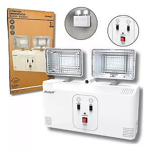 Luminária de Emergência Bloco 12w 1200LM 2 Farol BR AVANT