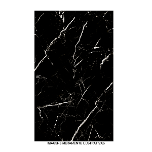 Piso Cerâmico "B" 62x120 Maxi Negro Polido Retificado Unique Ceral (Similar ao Porcelanato)