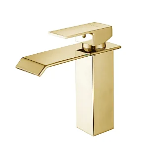 Misturador Monocomando Lavatório Dourado Deckcasa