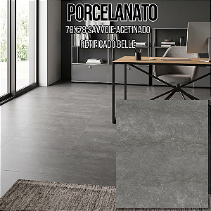 Porcelanato "A" 78x78 Savvoie Acetinado Retificado Belle